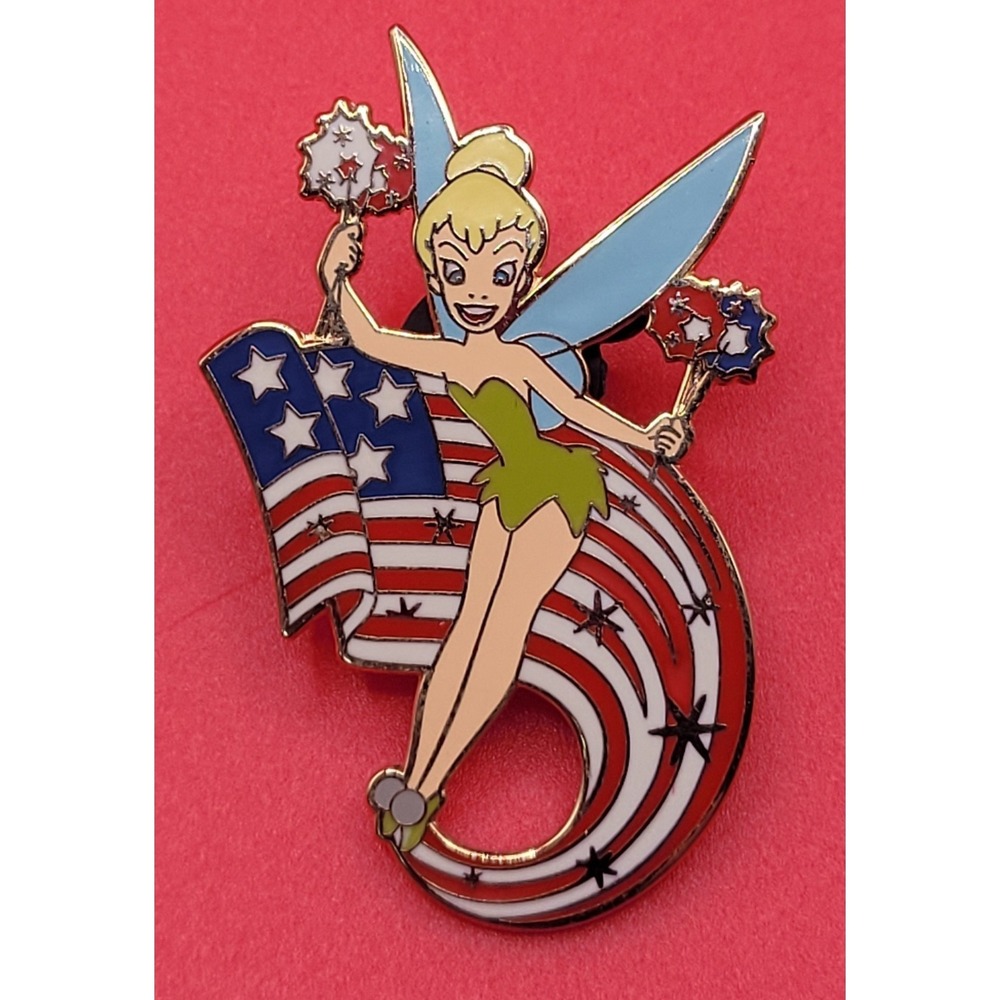 Disney Tinker Bell Americana American Flag w/ Sparklers 2004 Trading Pin